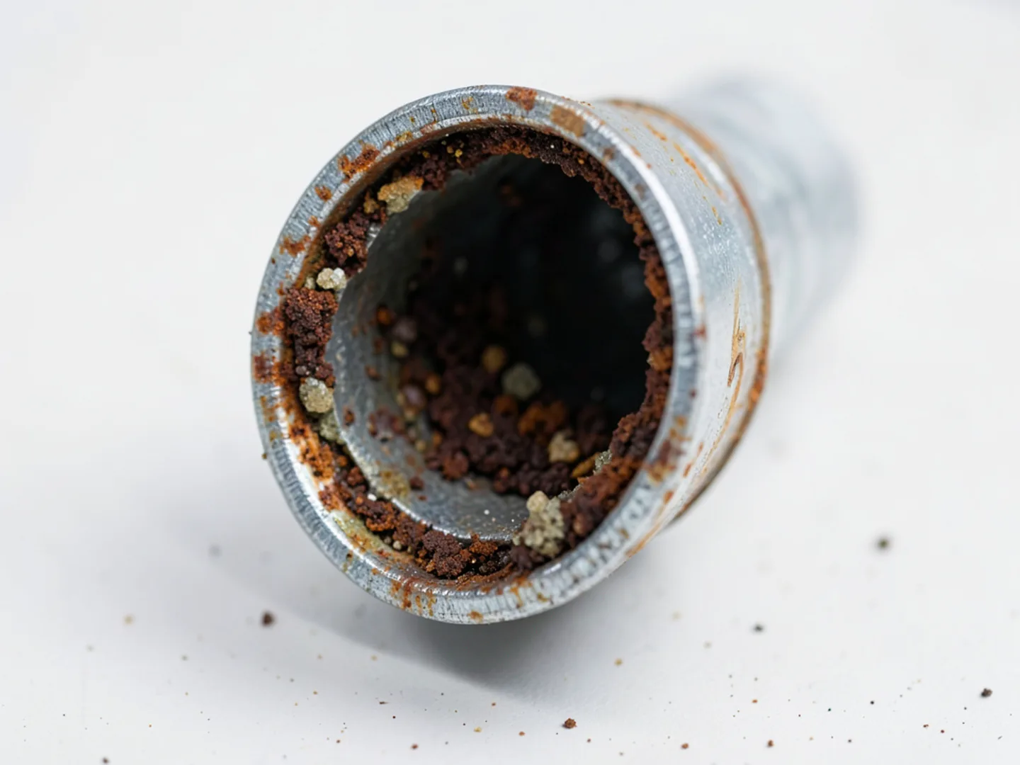 Corroded galvanized pipe fitting rust - Plumbing Services Upland CA