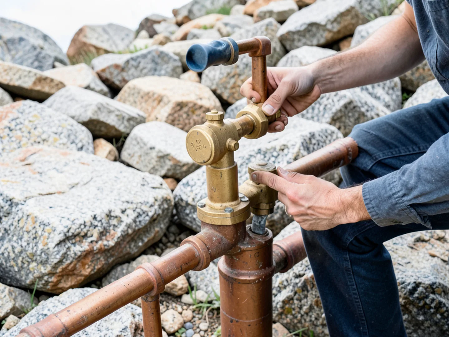 Servicing dual pressure regulator station - Plumbing Services Upland CA