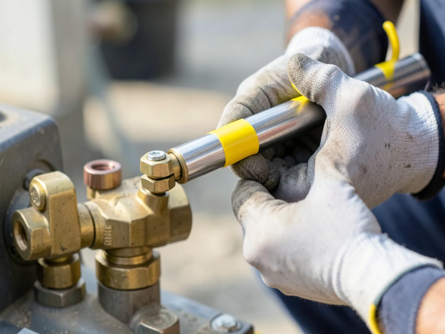 Connecting stainless gas flex line - Plumbing Services Upland CA